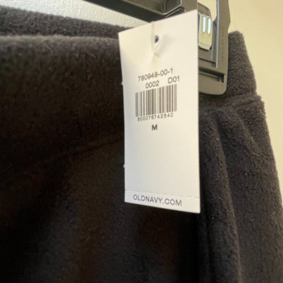 NWT Old Navy Mid-Rise Microfleece Pajama / Sweatpants; Black; Medium (Regular) - Picture 8 of 9